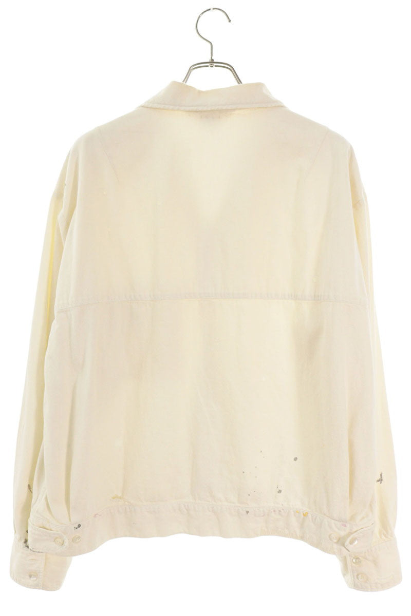 ANCELLM Paint Treated Cotton Long Sleeve Shirt White Size 1