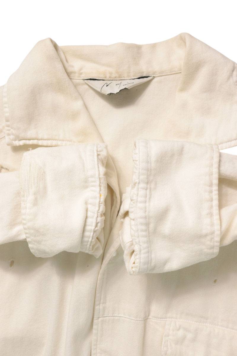 ANCELLM Paint Treated Cotton Long Sleeve Shirt White Size 1
