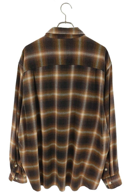 KAMIYA Tartan Check Cotton Shirt Orange/Black Size M