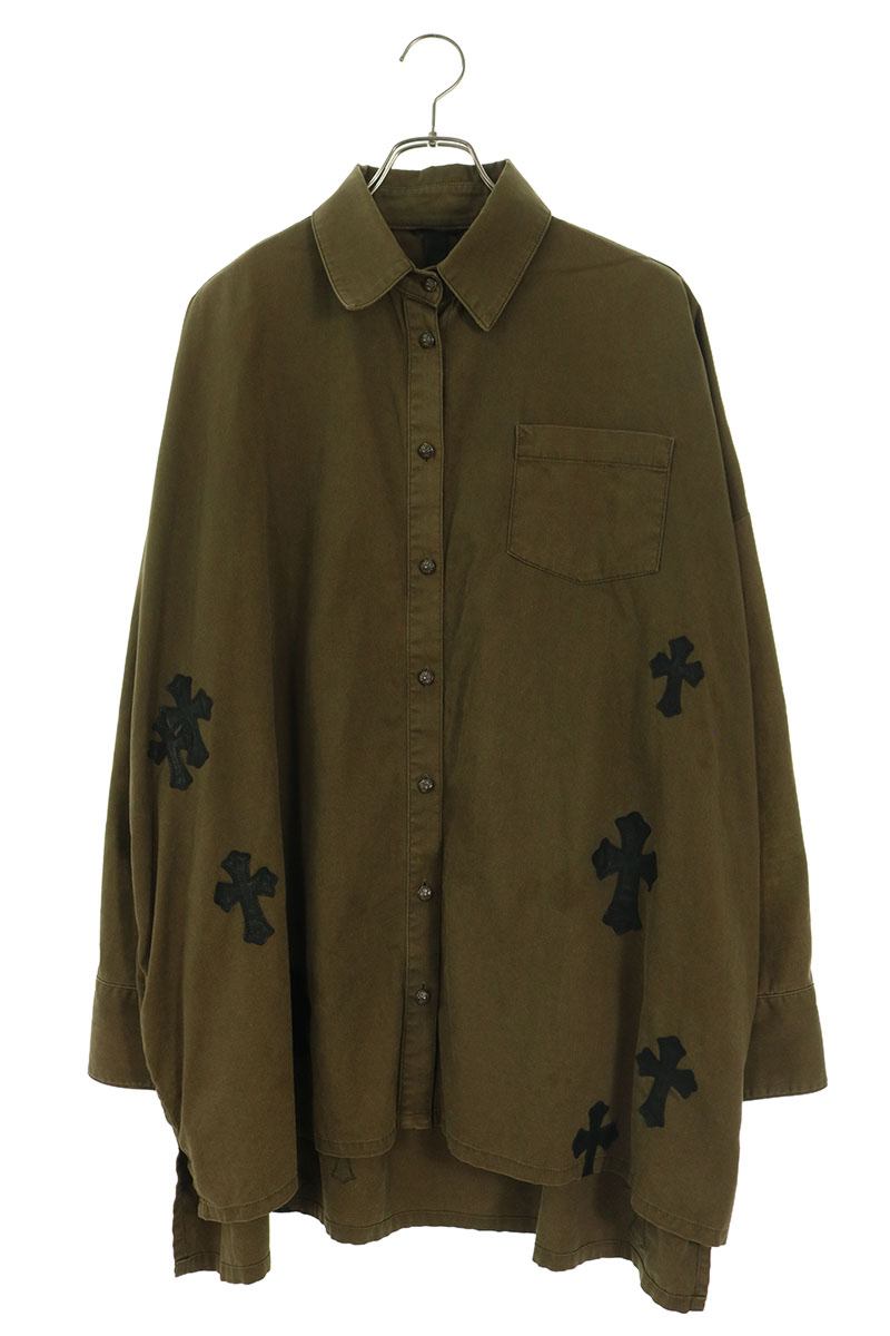 Chrome Hearts MAHAL KITA Cross Patch Button Long Sleeve Shirt Size M