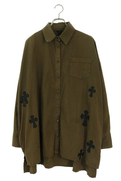 Chrome Hearts MAHAL KITA Cross Patch Button Long Sleeve Shirt Size M