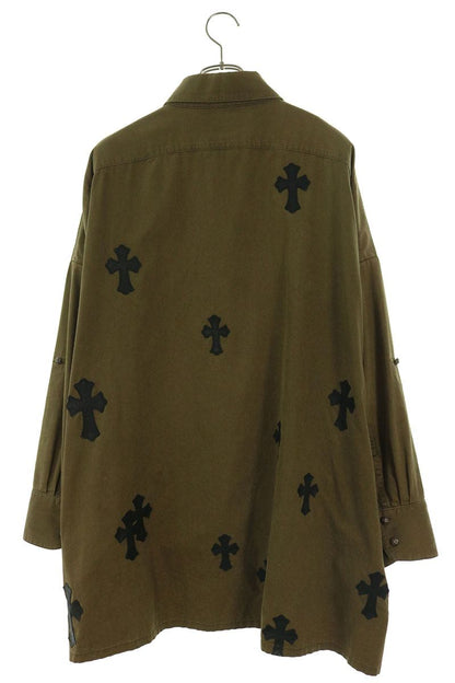 Chrome Hearts MAHAL KITA Cross Patch Button Long Sleeve Shirt Size M