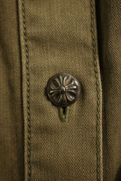 Chrome Hearts MAHAL KITA Cross Patch Button Long Sleeve Shirt Size M