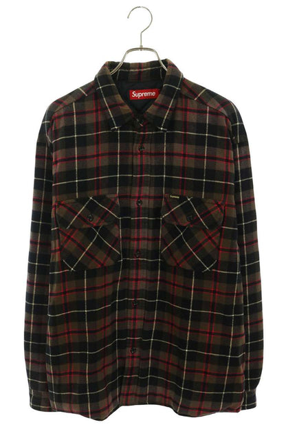 SUPREME 24AW Quilted Plaid Flannel Shirt Brown Size L