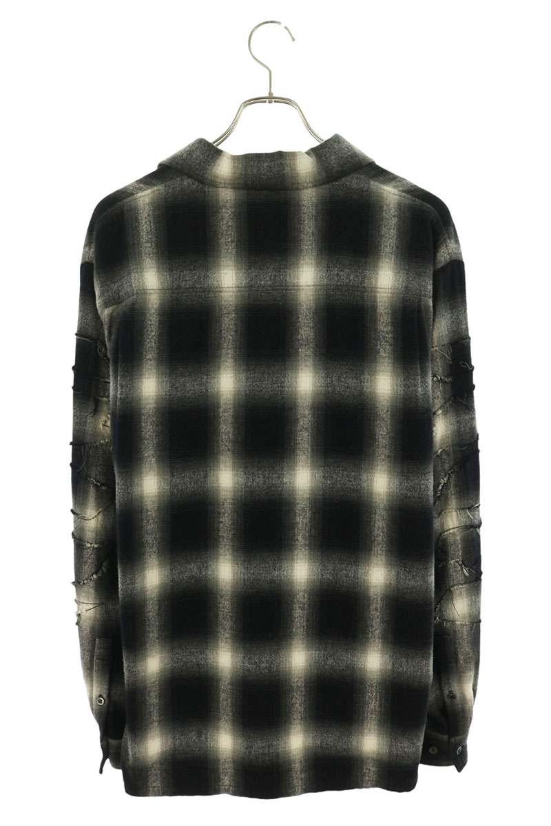 UNDERCOVER Black Flannel Check Long Sleeve Shirt Size 3
