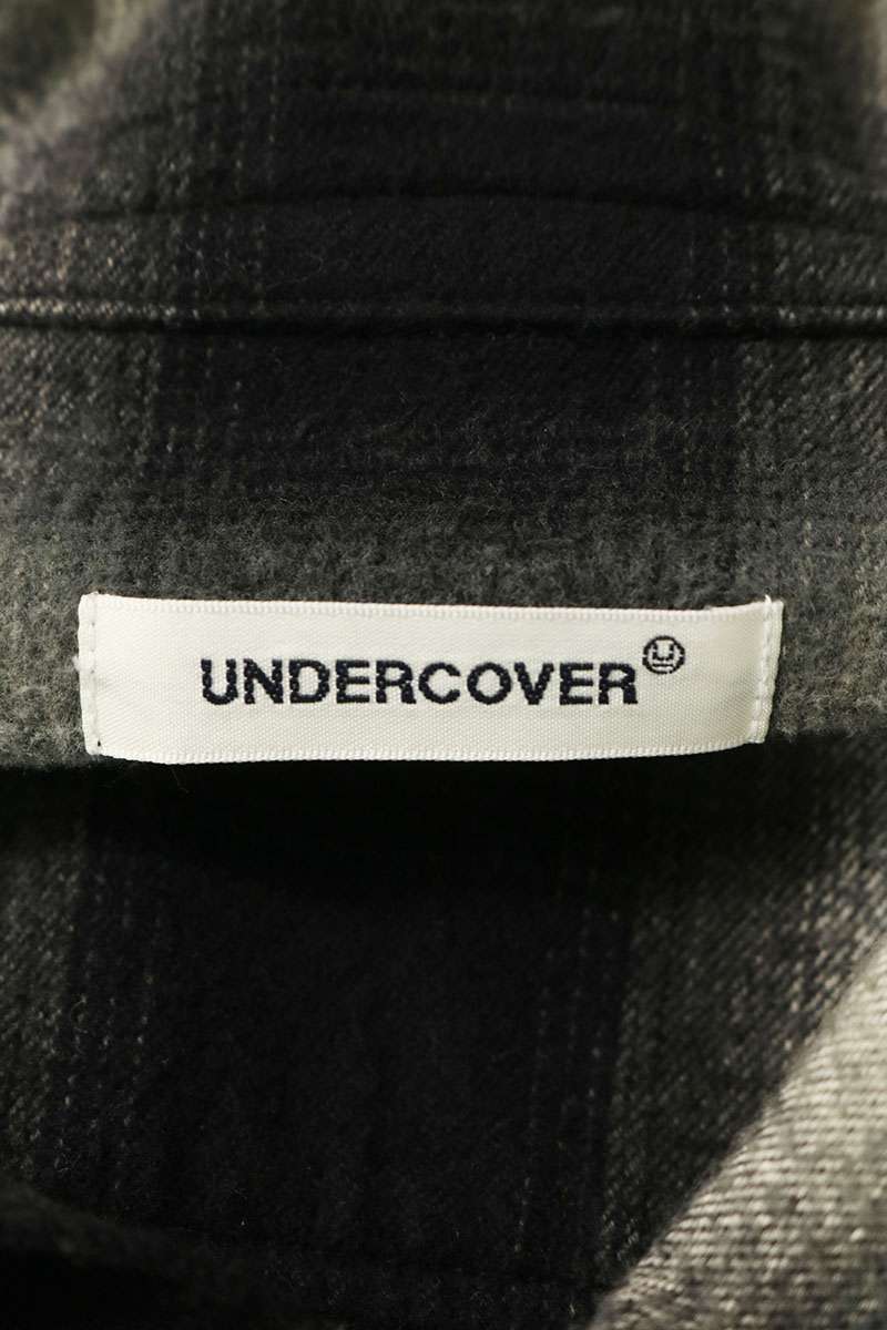 UNDERCOVER Black Flannel Check Long Sleeve Shirt Size 3