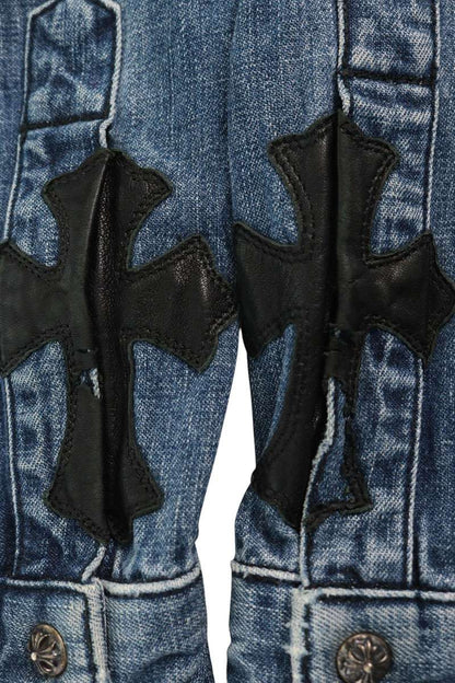 Chrome Hearts Denim Western Cross Patch Shirt Indigo Size M