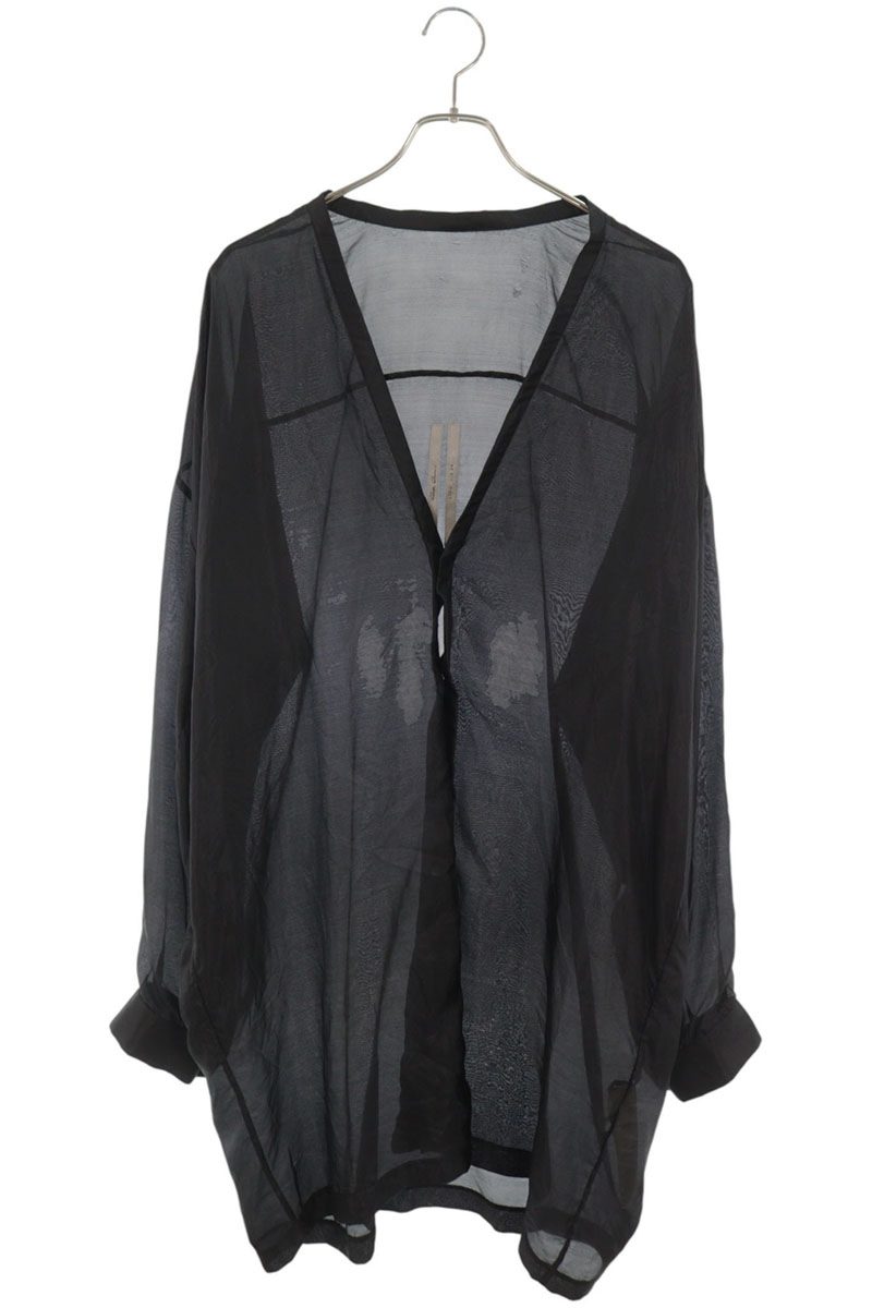 Rick Owens Black Lidraly Silk Shirt Size 46
