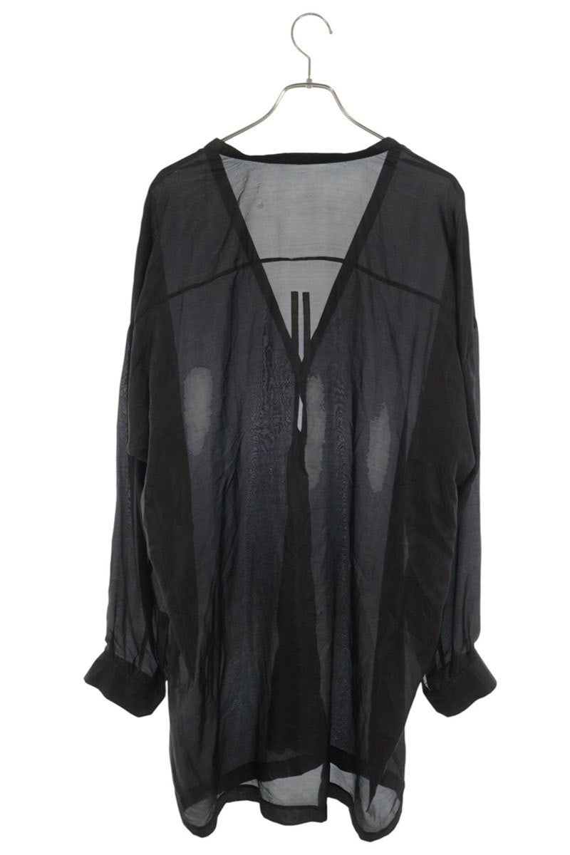 Rick Owens Black Lidraly Silk Shirt Size 46