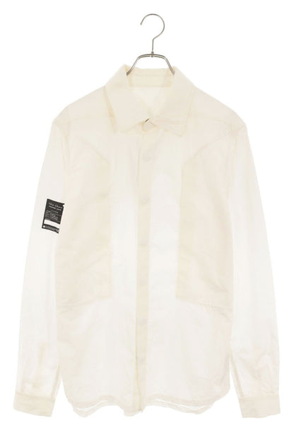 Rick Owens White Fog Pocket Cotton Shirt Size 48