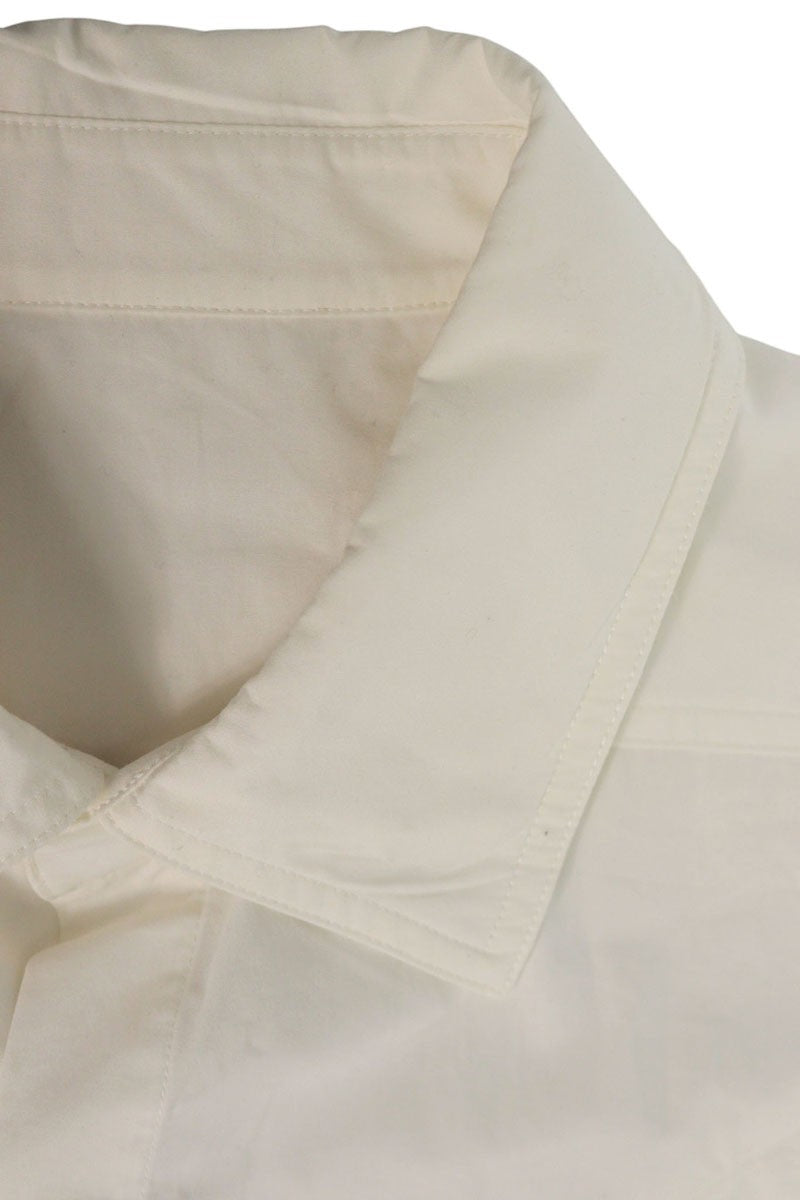 Rick Owens White Fog Pocket Cotton Shirt Size 48