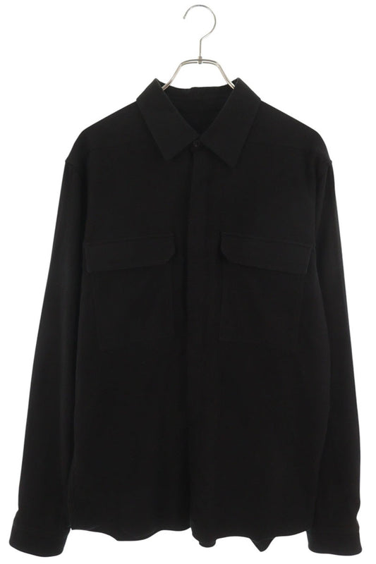 Rick Owens Black Cotton Work Shirt Size 48