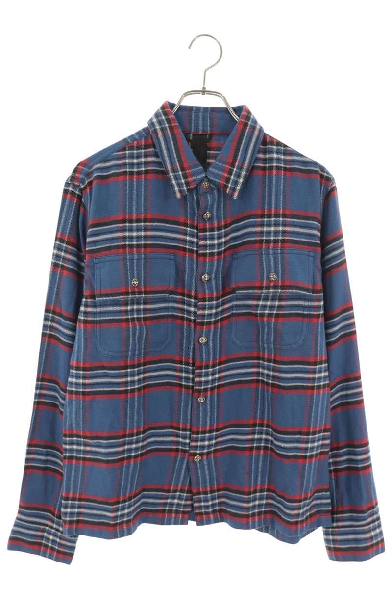 Chrome Hearts WORK DOG Cross Button Flannel Shirt Size S