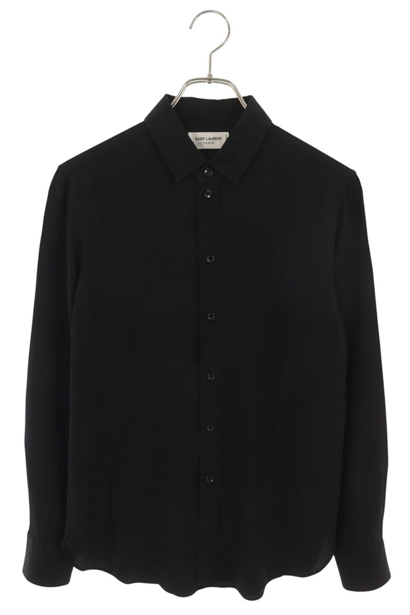 SAINT LAURENT PARIS Black Silk Shirt Size XS