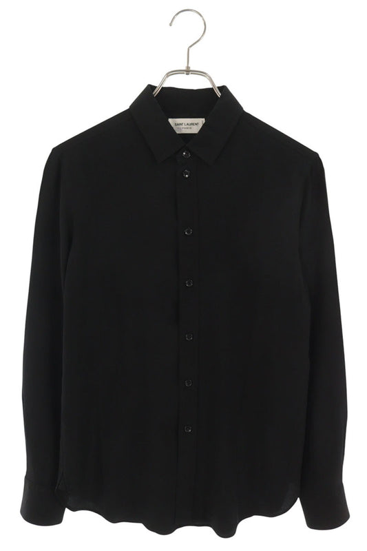 SAINT LAURENT PARIS Black Silk Shirt Size XS