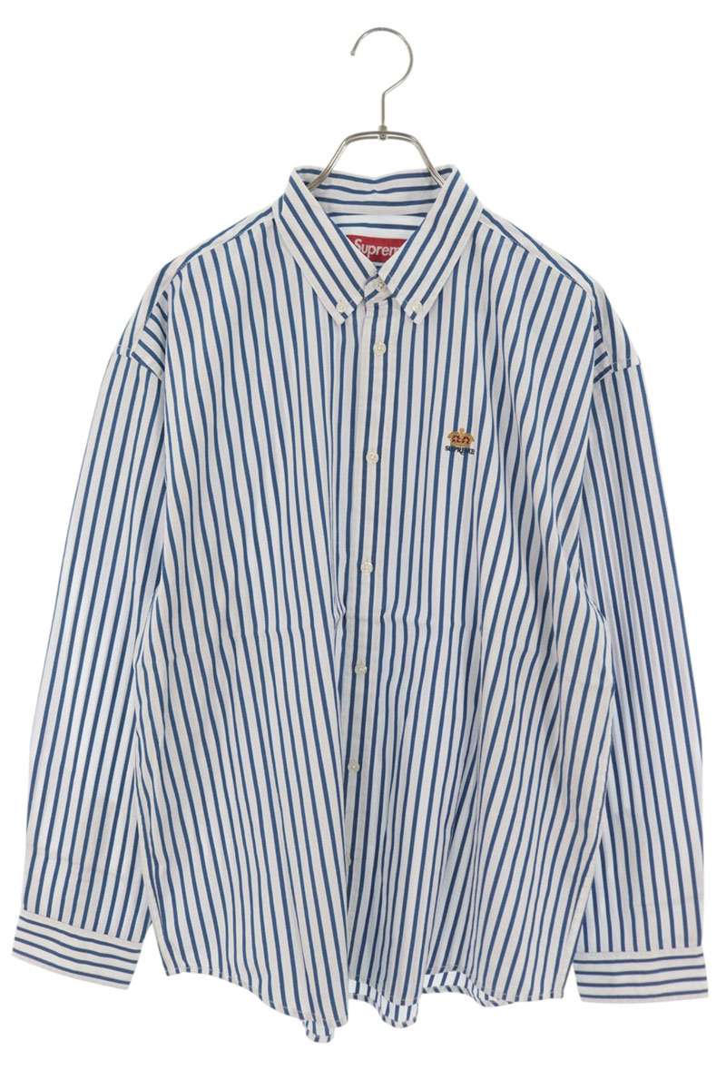 SUPREME 26SS Stripe Cotton Shirt White/Blue Size M