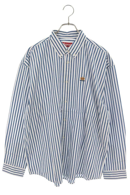 SUPREME 26SS Stripe Cotton Shirt White/Blue Size M