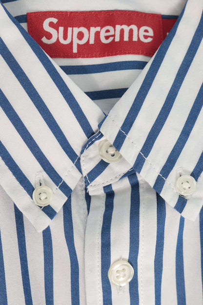 SUPREME 26SS Stripe Cotton Shirt White/Blue Size M