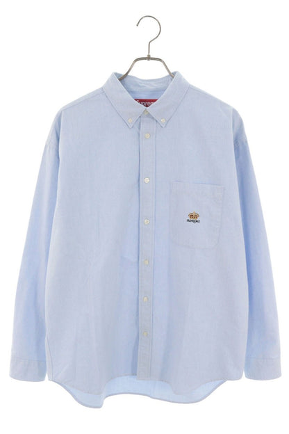 SUPREME 24AW Loose Fit Flannel Oxford Shirt Blue Size M