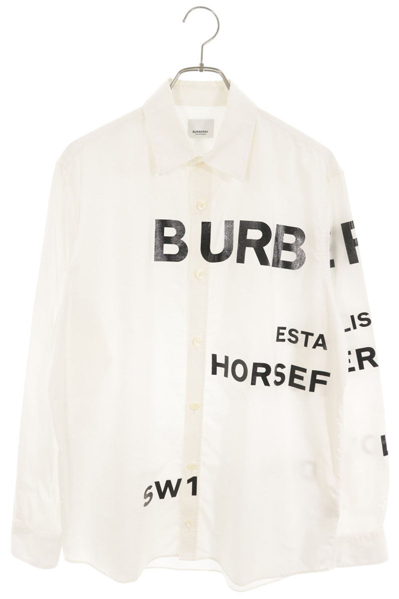 Burberry White Horseferry Print Long Sleeve Shirt Size S