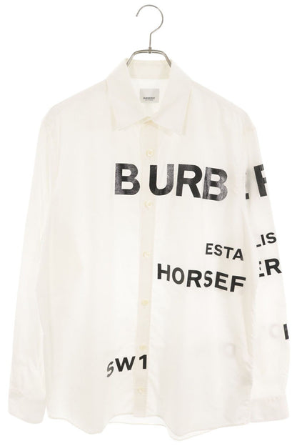 Burberry White Horseferry Print Long Sleeve Shirt Size S
