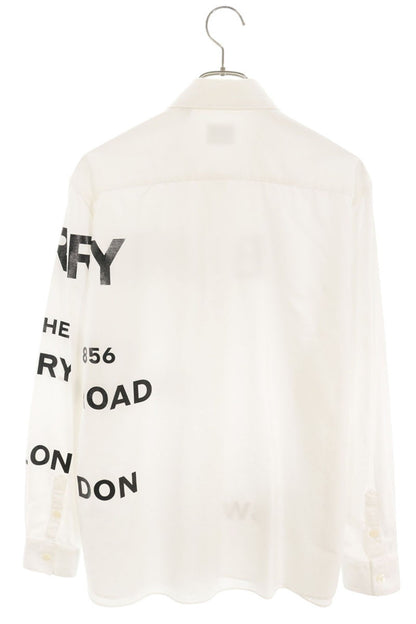 Burberry White Horseferry Print Long Sleeve Shirt Size S