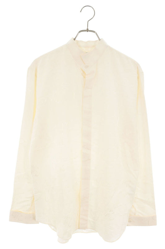Berluti White Calligraphy Jacquard Silk Blend Shirt Size 40