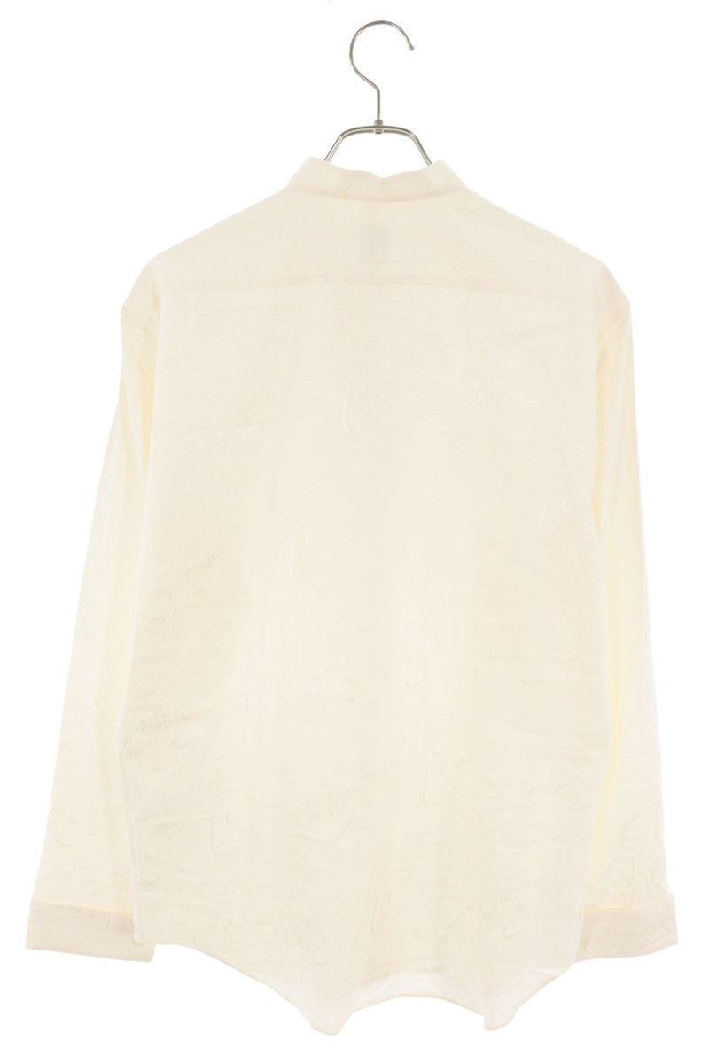 Berluti White Calligraphy Jacquard Silk Blend Shirt Size 40
