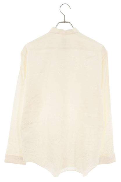 Berluti White Calligraphy Jacquard Silk Blend Shirt Size 40