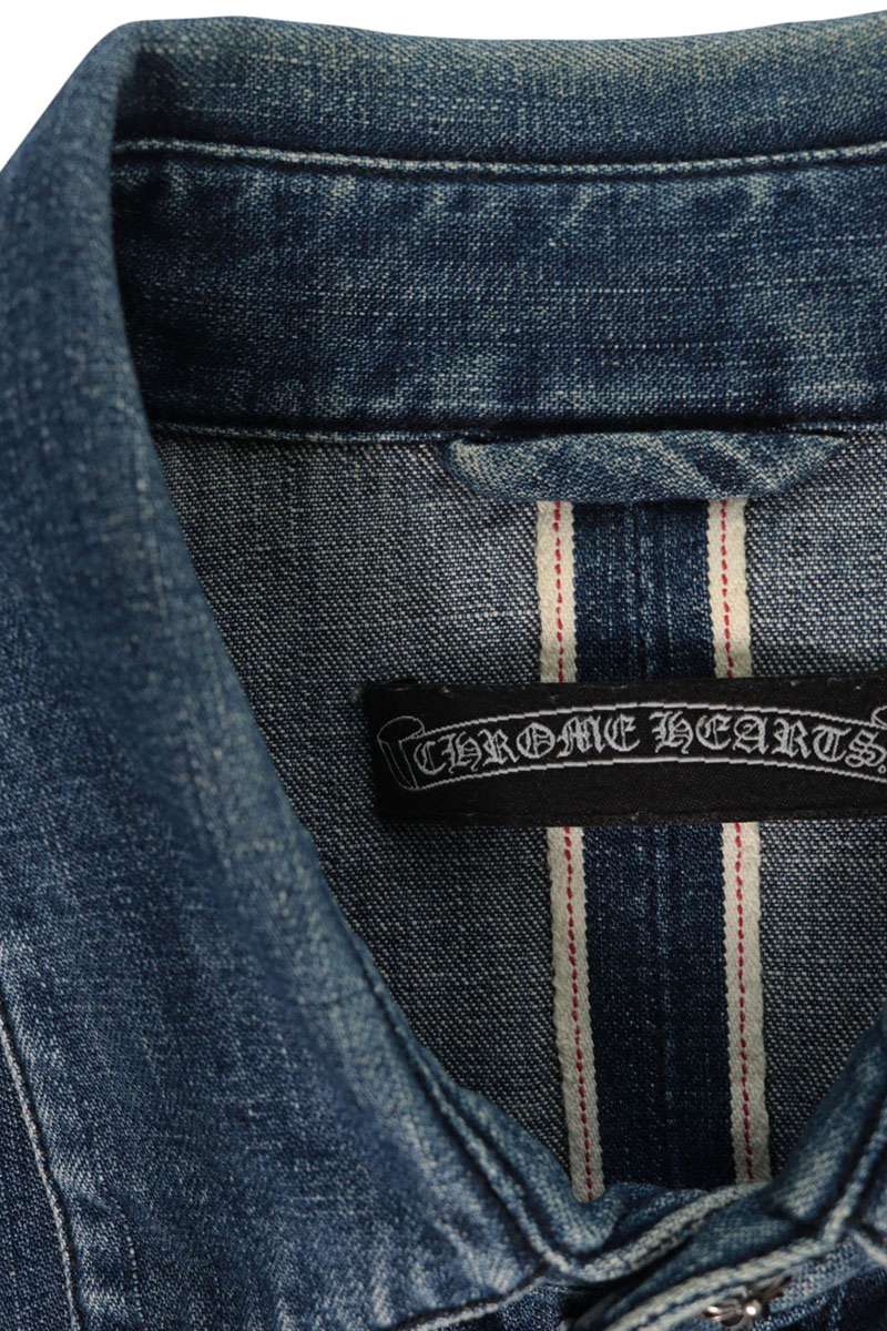 Chrome Hearts DENIM WESTERN Cross Patch Denim Shirt Size M