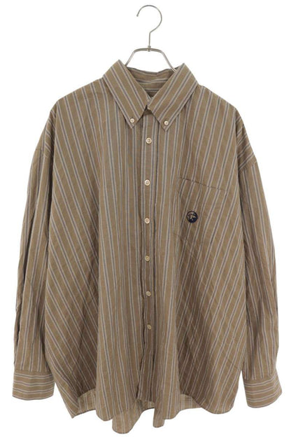 OUR LEGACY 22SS Borrowed Bd Logo Stripe Shirt Beige Size L