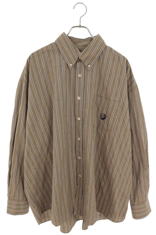 OUR LEGACY 22SS Borrowed Bd Logo Stripe Shirt Beige Size L