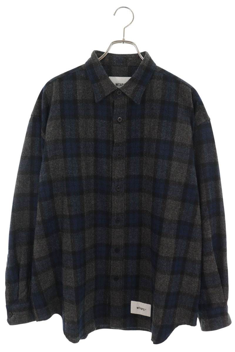 WTAPS 25AW Wool Tweed Check Long Sleeve Shirt Size 3