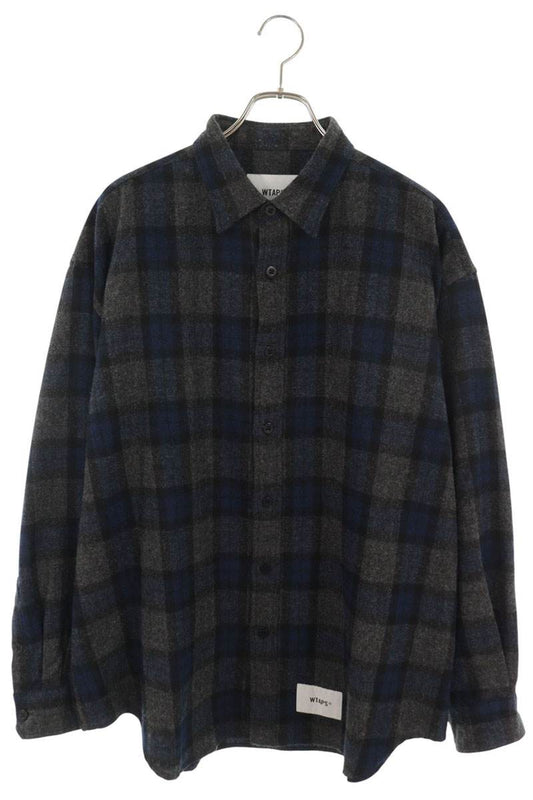 WTAPS 25AW Wool Tweed Check Long Sleeve Shirt Size 3