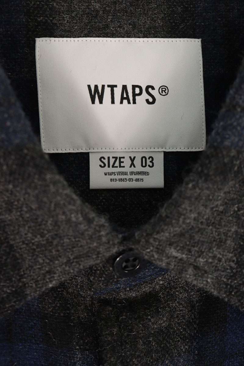 WTAPS 25AW Wool Tweed Check Long Sleeve Shirt Size 3