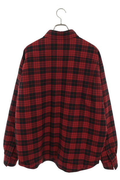 BALENCIAGA Logo Embroidered Check Sleeve Shirt Size XXL