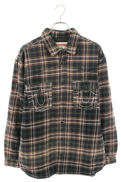SUPREME 25AW Quilted Lined Plaid Flannel Shirt Size L