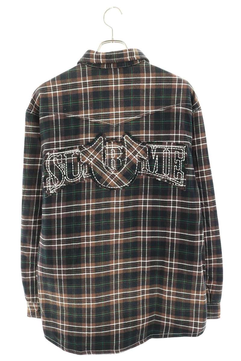 SUPREME 25AW Quilted Lined Plaid Flannel Shirt Size L