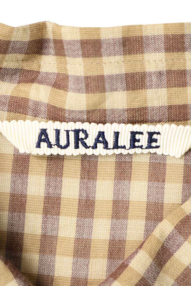 AURALEE 26SS Airy Light Cotton Check Sleeve Shirt Size 5