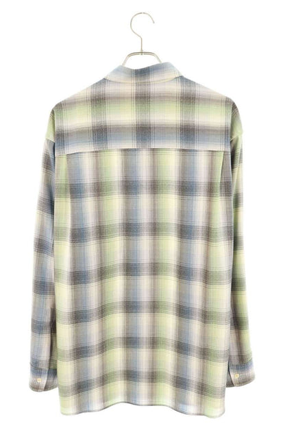 AURALEE Super Light Wool Check Long Sleeve Shirt Size 5