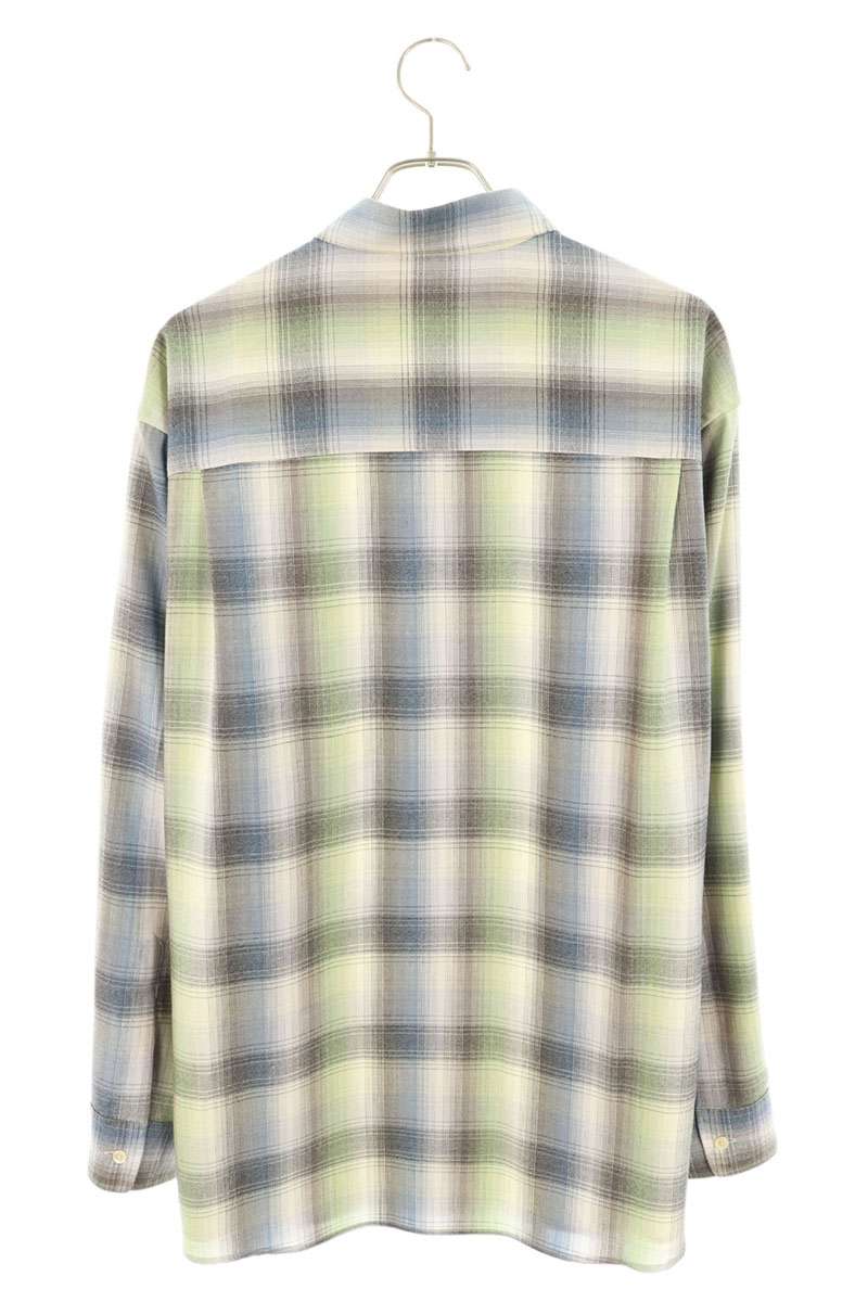 AURALEE Super Light Wool Check Long Sleeve Shirt Size 5