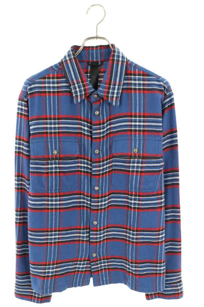 Chrome Hearts WORK DOG Cross Button Flannel Shirt Size L