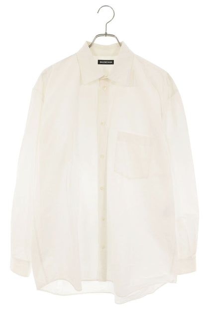 BALENCIAGA White Cotton Long Sleeve Shirt Size XL