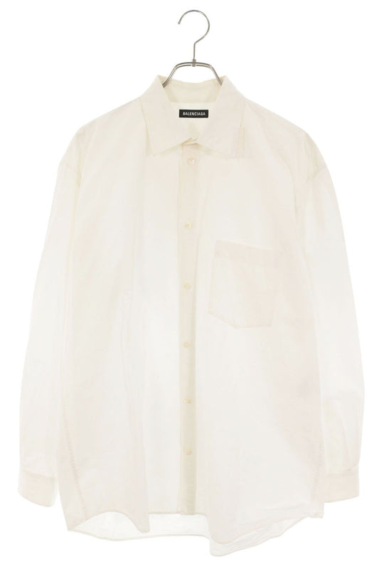 BALENCIAGA White Cotton Long Sleeve Shirt Size XL