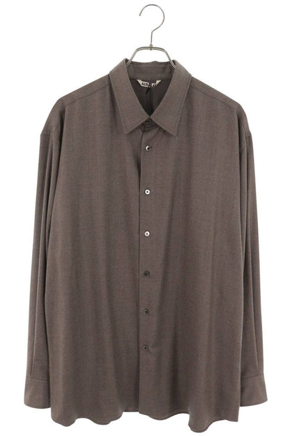 AURALEE Super Wool Long Sleeve Shirt Size 5