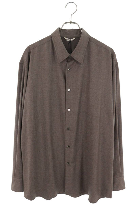AURALEE Super Wool Long Sleeve Shirt Size 5