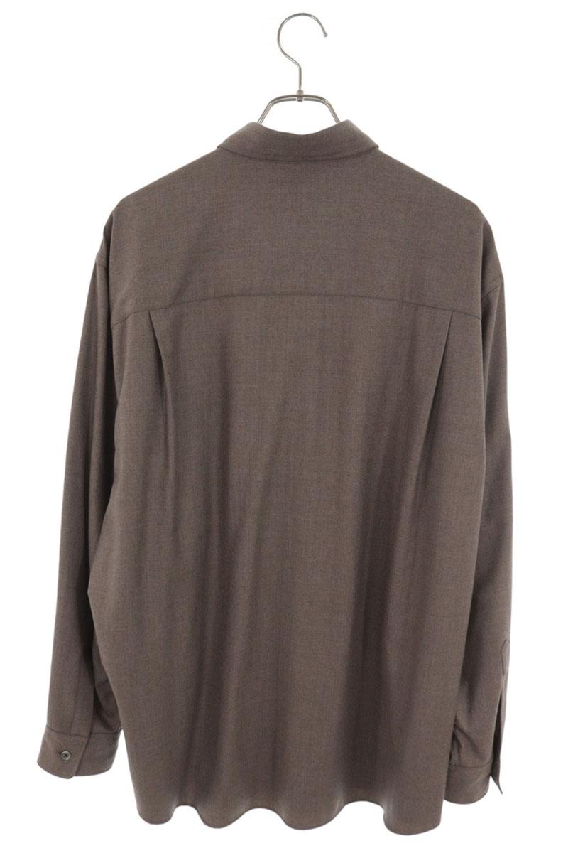 AURALEE Super Wool Long Sleeve Shirt Size 5
