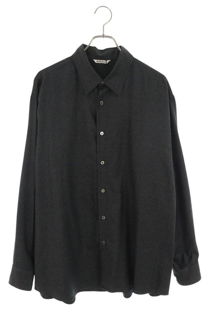 AURALEE Super Light Wool Long Sleeve Shirt Size 5