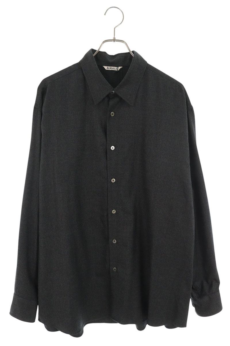 AURALEE Super Light Wool Long Sleeve Shirt Size 5