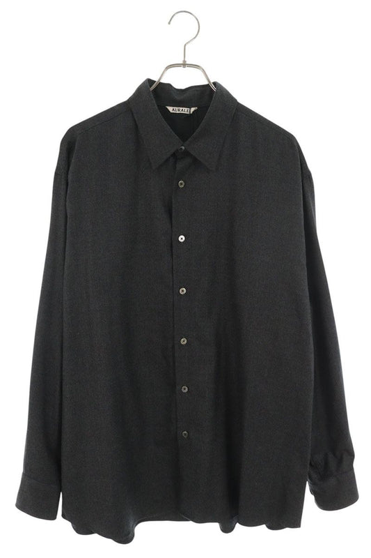 AURALEE Super Light Wool Long Sleeve Shirt Size 5